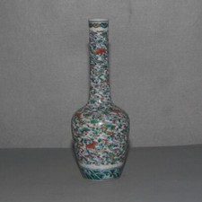 10.6" Good China Doucai Contrasting Colors Porcelain Bat Propitious Cloud Vases