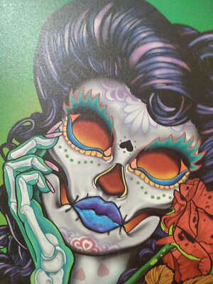 Framed James Danger Harvey Painted Day of The Dead Skeleton