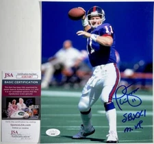 NFL Phil Simms New York Giants Super Bowl XXI MVP Signed 8x10 Photo L JSA COA