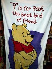 Vintage Disney Winnie The Pooh Beach Towel 30x60 Franco 55x28"