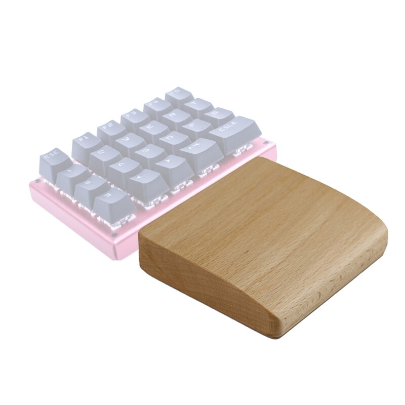 Ergonomic Walnut Mechanical Keyboard Wrist Rest for One-Handed Typing