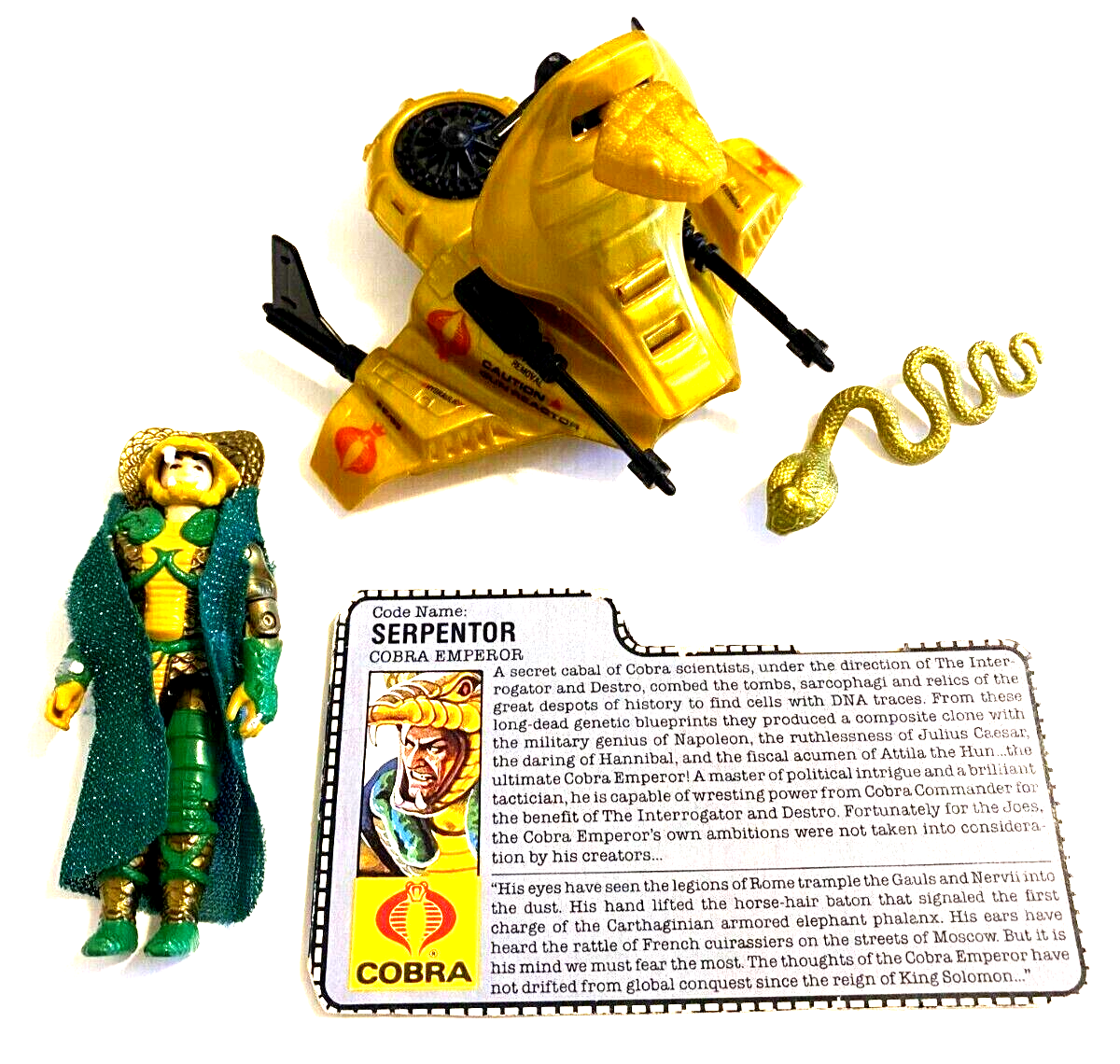 VINTAGE 1980'S G.I. JOE SERPENTOR 99% COMPLETE WITH AIR CHARIOT