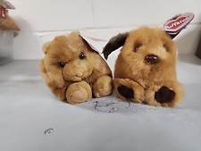 Puffkins 1990s Plush w/ Tag Fetch Brown Dog  Cinnamon Brown Striped Cat