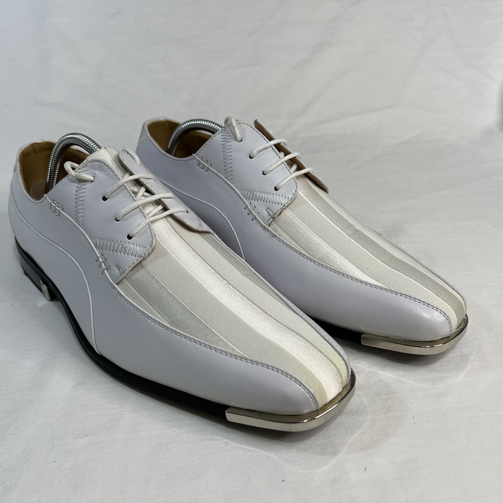 Expressions Men's Size 11 Oxford Dress Shoes Satin White by RC Roberto