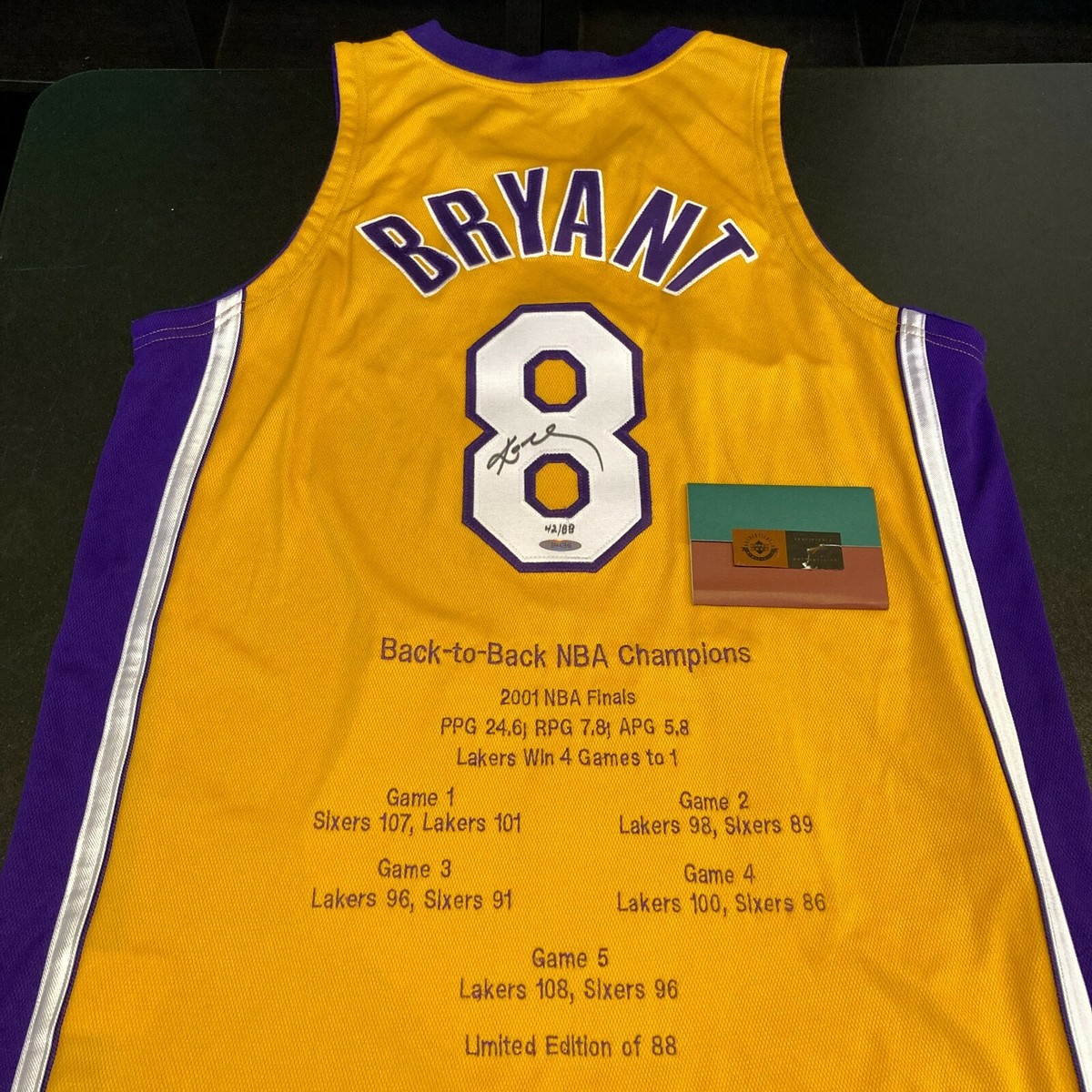 KOBE BRYANT SIGNED LAKERS AWAY JERSEY