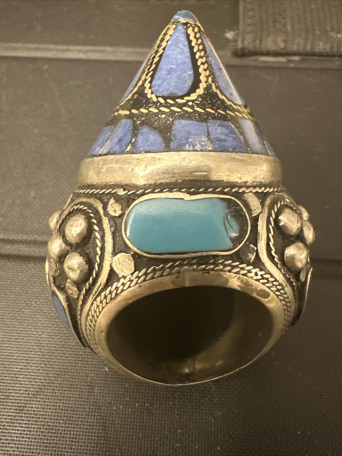 Beautiful Silver Plated Unique Ring With Turquois… - image 4