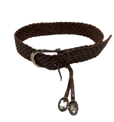 Michael Kors Brown Woven Leather Belt - Size M Michael Kors Belt Braided Brown Leather Womens M Weave Wide  main image 4