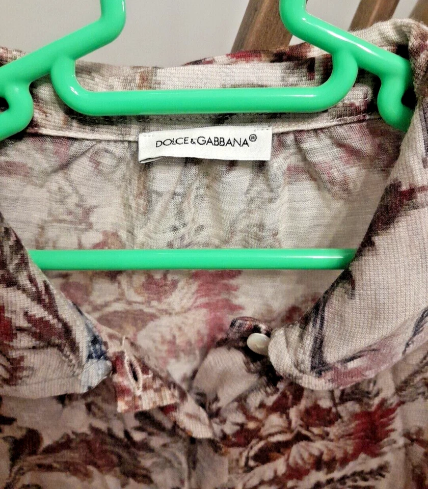 Camisa Dolce & Gabbana niñas talla 6 estampada abotonada Foto 2 de 4