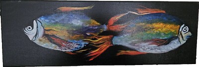 ölgemälde auf leinwand handgemalt Zwei Fische