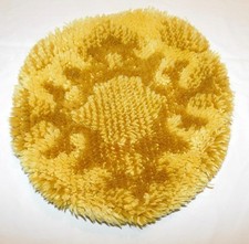 VTG YELLOW RETRO 1970s OVAL SHAGGY TOILET SEAT LID COVER SCULPTED SUN DESIGN 70s