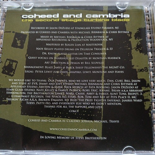 Coheed und Cambria Turbinenschaufel der zweiten Stufe CD (2005) kostenloser Versand - Bild 6 von 7