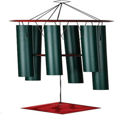 Woodstock Chimes Neptune Wind Chime for outside 54" Large Evergreen, Deep Tone S