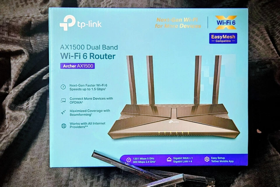 P-Link AX1500 4 Stream Dual-Band Wi-Fi 6 Wireless Router, Up to 1.5 Gbps Speeds - Image 2 of 4