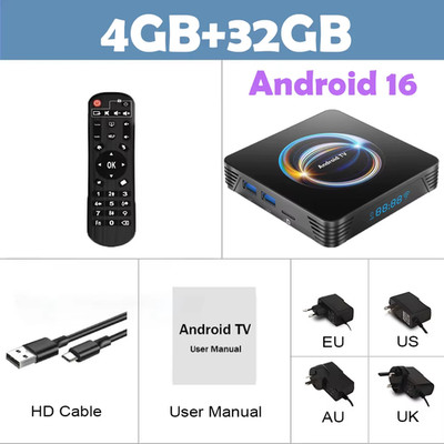 Android 16 Smart TV Box X66 8 GB + 256 GB Rockchip RK3528 Google Assistant 8K Vi