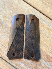 1911 Exotic Ziricote Wood Grips Government Full Size Colt - Comfort Checkered