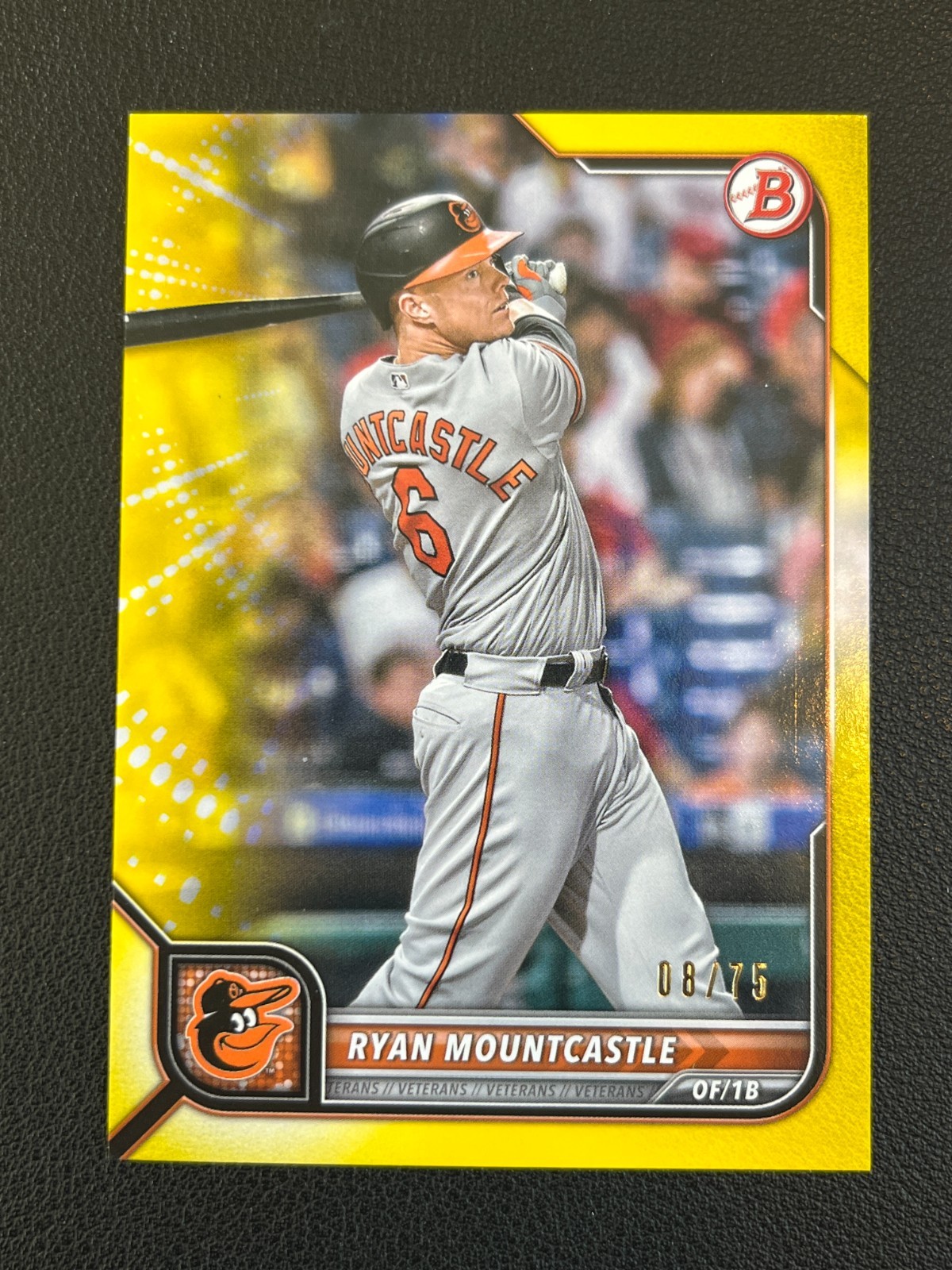 Ryan Mountcastle 2022 Bowman Yellow Parallel /75 Orioles 