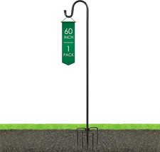 Shepherds Hooks for Outdoor - 60" Heavy Duty Bird Feeder Pole with 5 Prong Base,