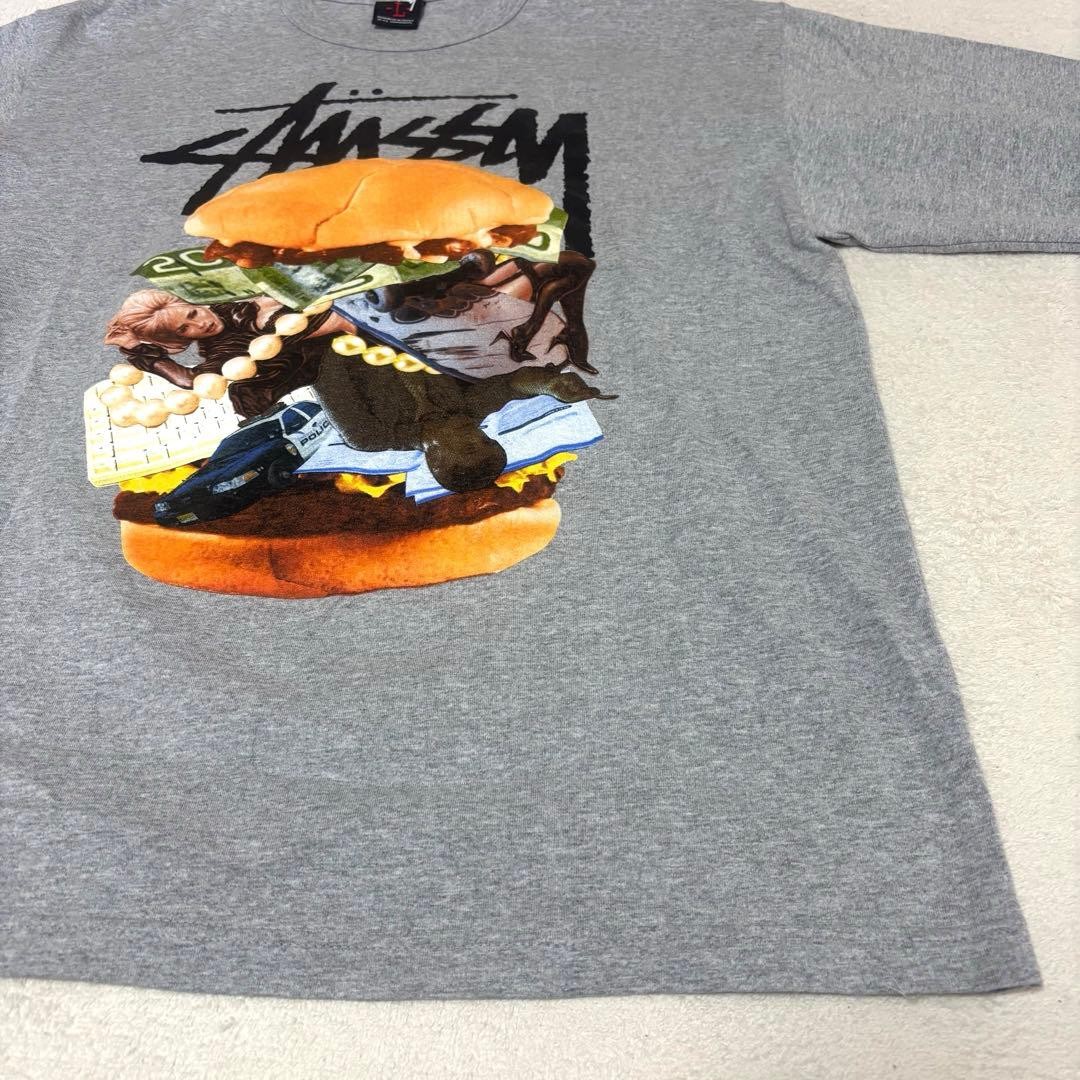 Stussy Burger Graphic Long T 2010s L Gray thumbnail 9