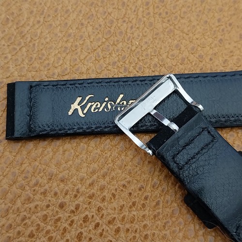 5/8" Long Black Suede Single-Keeper Kreisler nos Unused 1950s Vintage Watch Band - Picture 5 of 5