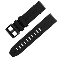 22mm Black Leather Watch Wristband Strap Replace For Garmin Fenix 5 6 7 F