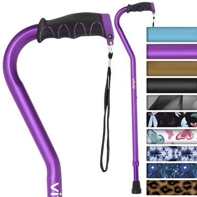 Vive Walking Cane for Women, Men, Elderly - Patented Offset Cane, Purple