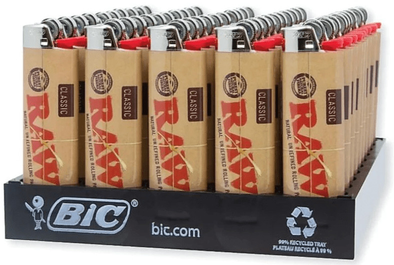Classic Full Tray 50 Lighters Raw Rolling Papers Lot