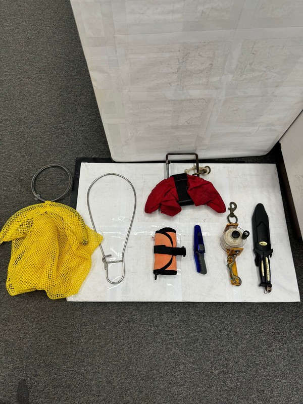 Dive Wreck Reel, Dive Knife/Sheer, Fish Stringer,SMB,Lift Bag,Mesh Bag-Worth$350