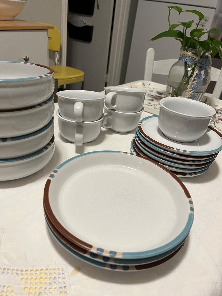 Dansk Mesa White Sand Japan Dish Set includes 3 salad, 4 soup, 5
