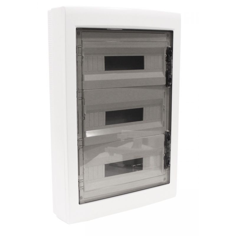Tableau de distribution 54 modules 680x465x120mm IP40 avec porte transparente pour habitat
