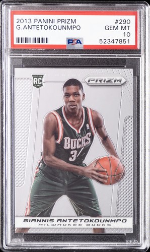 2013 PANINI PRIZM #290 GIANNIS ANTETOKOUNMPO ROOKIE RC PSA 10