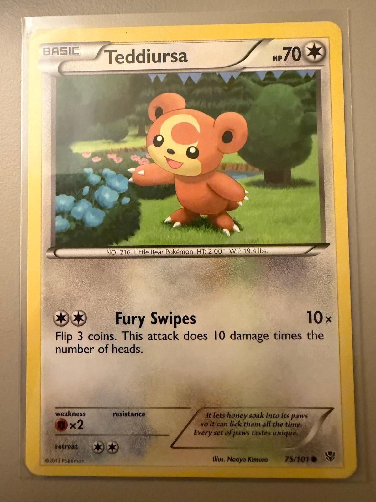 Teddiursa 75/101 Common Plasma Blast Pokemon Lightly Played