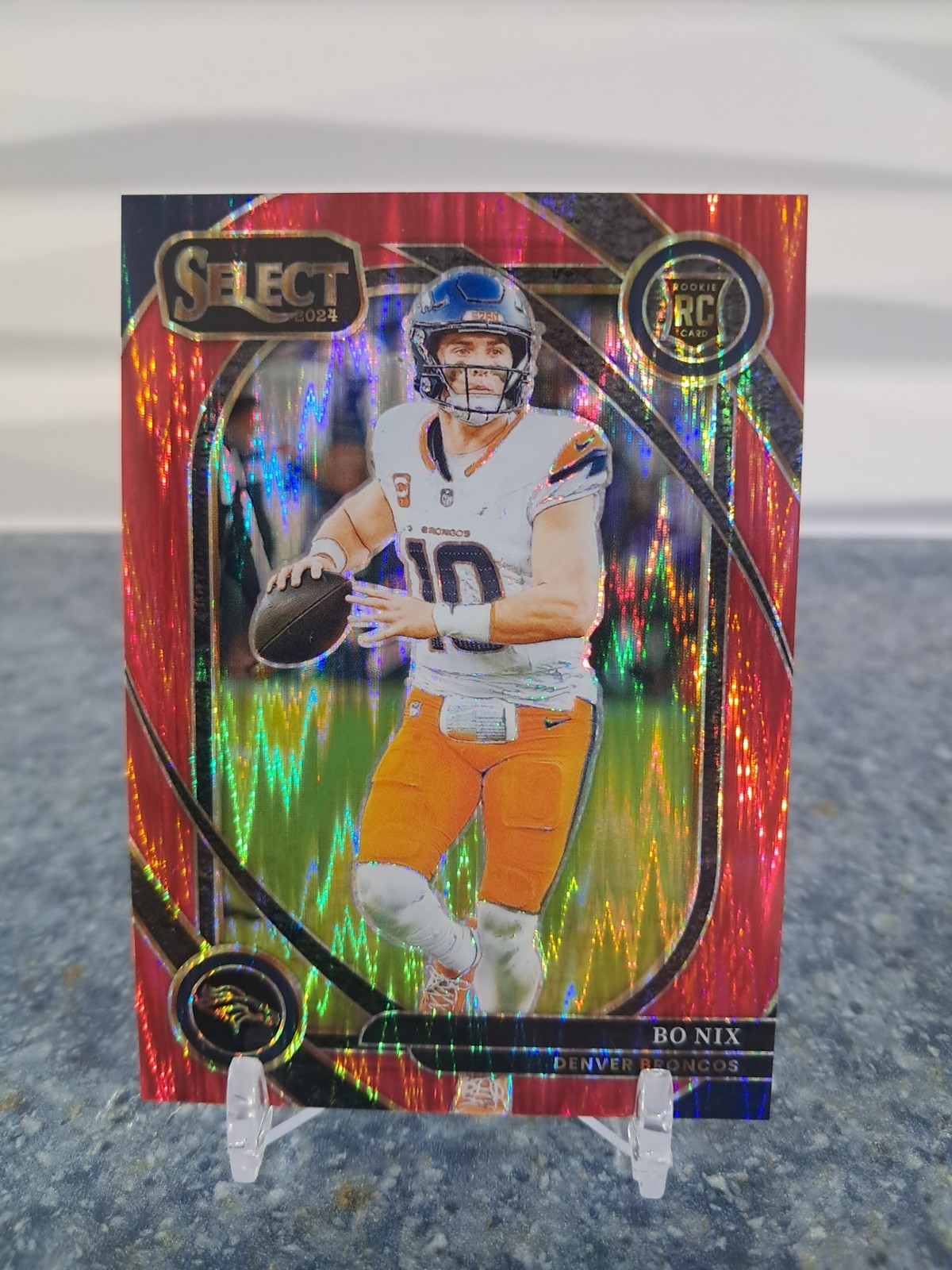 2024 Panini Select - Bo Nix Red Shock  Prizm 138 /249 #221 RC