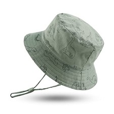 Dinosaur Baby Boys Sun Hat Cotton Toddler Girls Bucket Hats 1-2T Dark Sea Green