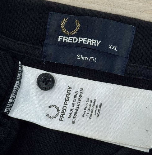 Fred Perry M3600 Polo Size XXL 2XL 46" Black Porcelain - Excellent Condition - Picture 3 of 10