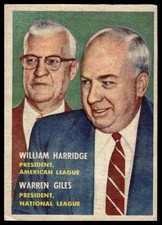 1957 Topps #100 William Harridge / Warren Giles PRES