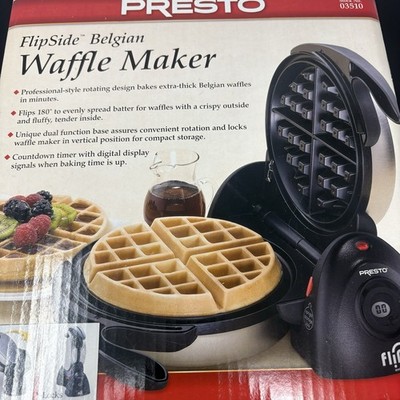 Presto FlipSide Belgian Waffle Maker 03510 Rotating Nonstick Open Box New