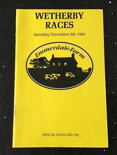 VINTAGE EMMERDALE FARM RACECARD WETHERBY RACES 1984 EXCELLENT CONDITION