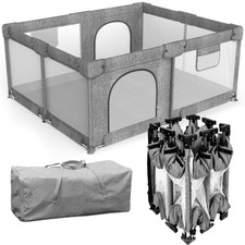 Foldable Baby Playpen with Gate, Extra Large Collapsible Play Yard for Babies...