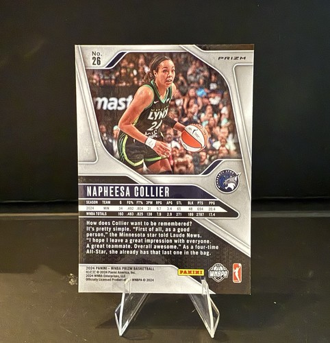 Tarjeta Napheesa Collier 2024 Panini Prizm WNBA Green Prizm - #26 Minnesota Lynx - Imagen 3 de 4