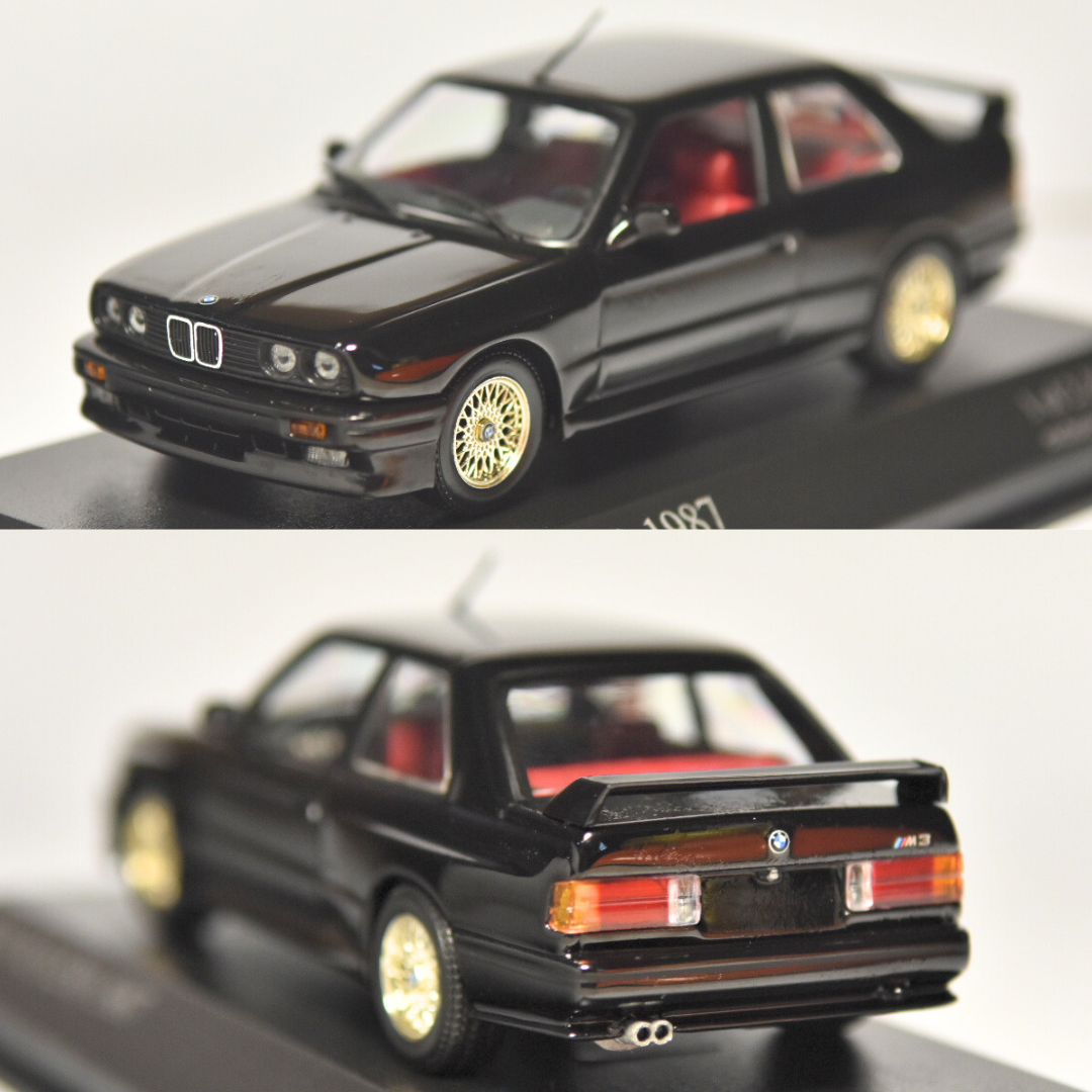 1/43 Minichamps Kyosho BMW M3 E30 Black Gold Rim 1987 Rare Toy Car