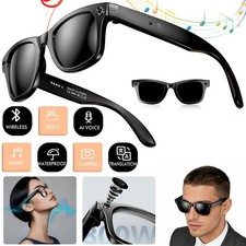 AI Smart Glasses w/ 8MP HD Camera Voice AI Translation BT Recording Sun Glasses