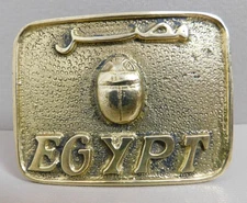 Rare Vintage EGYPTIAN SCARAB EGYPT  BELT BUCKLE Brass Unigue
