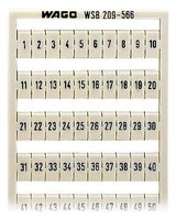 Wago 209-566 Wsb-Beschriftungskarte, Bedruckt, 1 Bis 50 (2X), Aufrastbar, Weiß