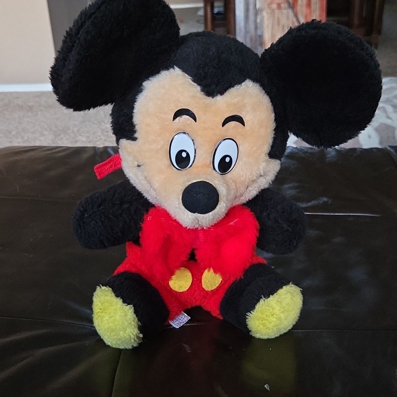 Vintage Mickey Mouse Plush 1970s/1980s Walt Disney Productions Taiwan Tag