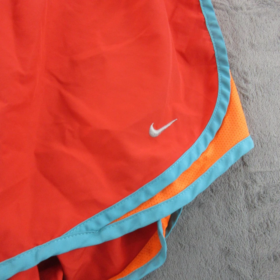 Pantalones Cortos Nike Dri-FIT Para Mujer Pequeños Naranja Azul Correr Atlético Ligero Swoosh Foto 2 de 4