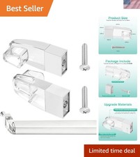 2 Set Clear Acrylic Shower Door Towel Bar Brackets for Alumax Basco Framed Sl...