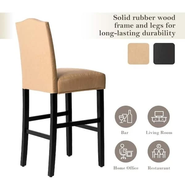 45 in High Back Upholstered Bar Stool Set Of 2 - Image 4 of 4