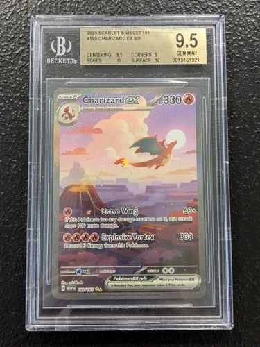 Charizard EX 151 199/165 Beckett Gem Mint 9.5 Pokemon BGS (2 10 Subgrades)PM1001