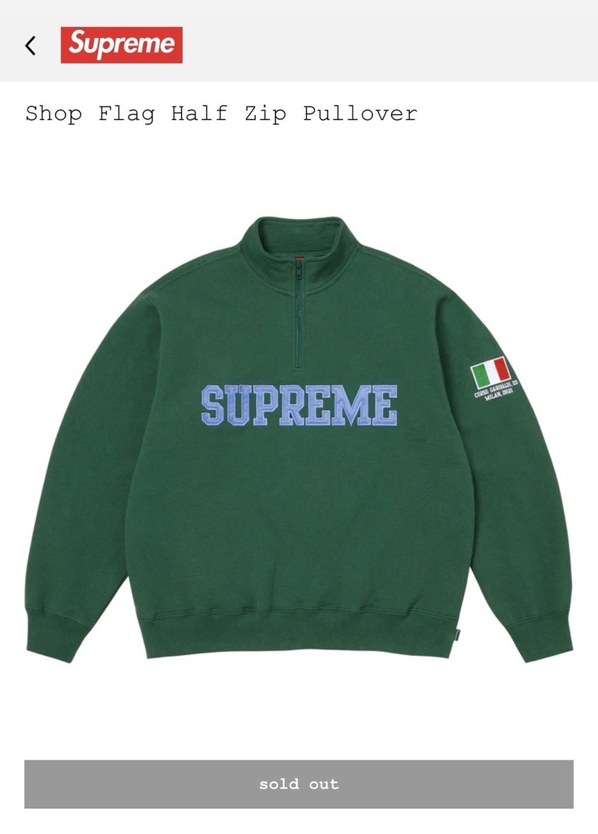 Supreme SUPREME Shop Flag Half Zip Pullover Mサイズ Shop Flag Half