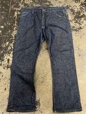 1960  s Vtg Lee riders 101z Sz 42x34 Blue Denim Jeans Sanforized One Wash DARK